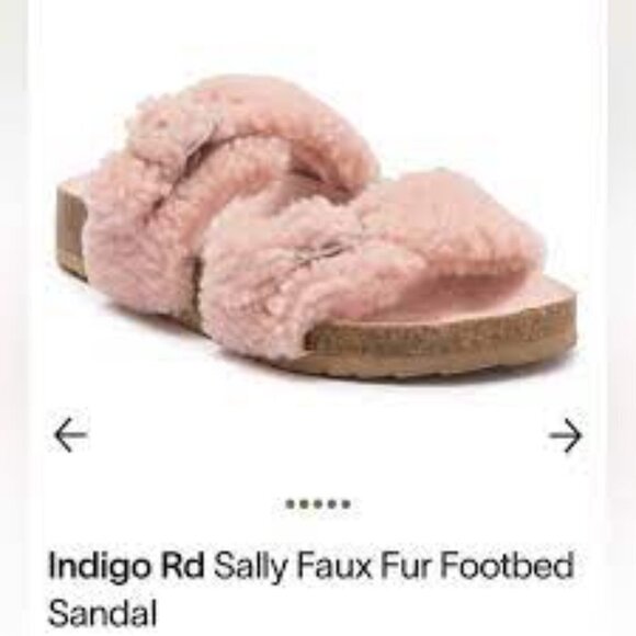 Indigo Rd Sally Faux Fur Slide Sandal women’s Size 6 Light Pink NEW NWT - Picture 3 of 8
